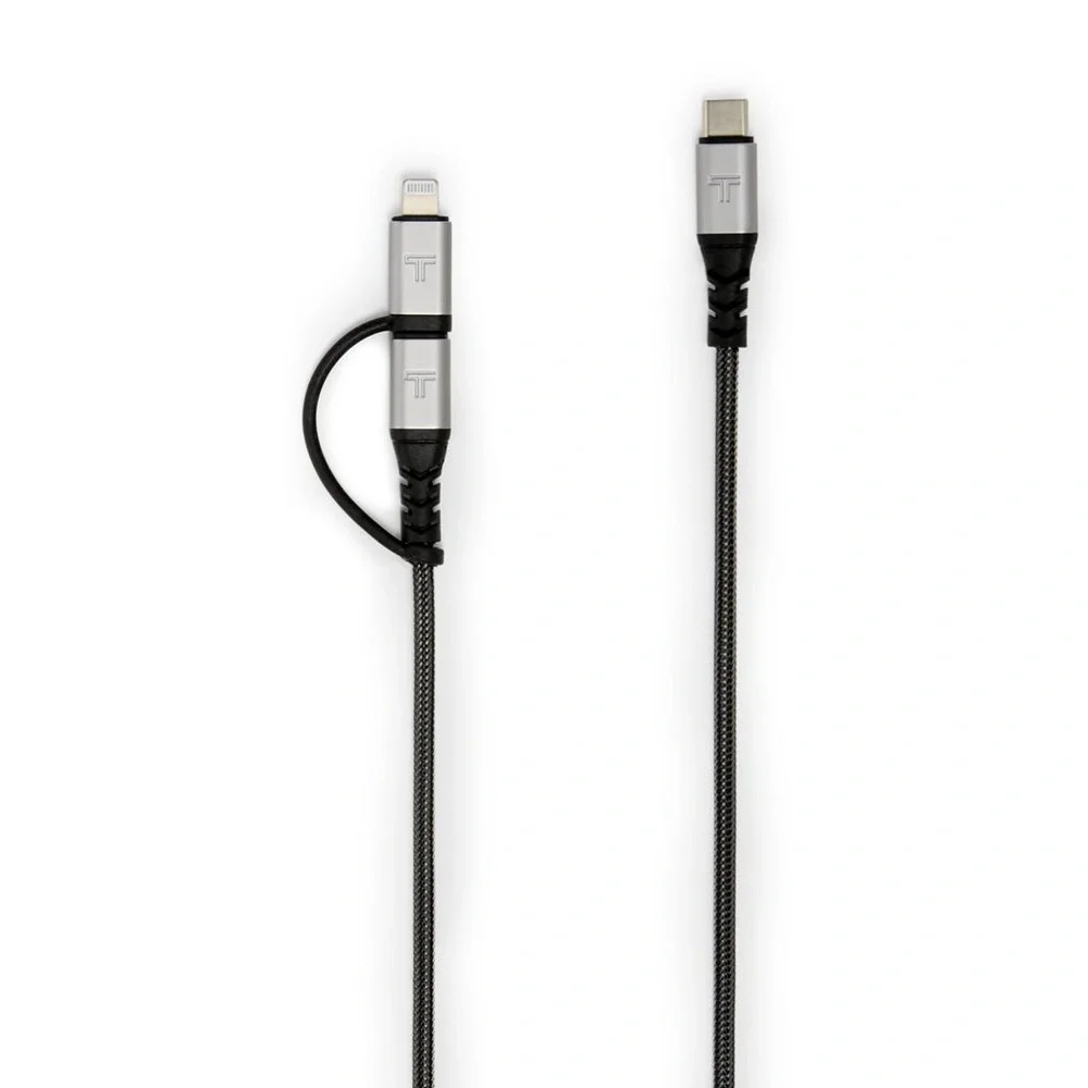 Tumi Dual Sync Charging Cable - USB-C & Lightning Connector 5 ft /1.5 M NIB